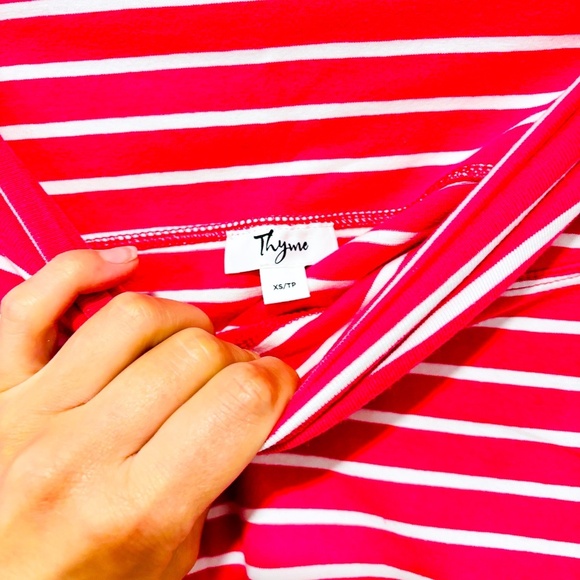 THYME MATERNITY – Pink & white striped pencil skirt | X-Small * - Picture 5 of 6